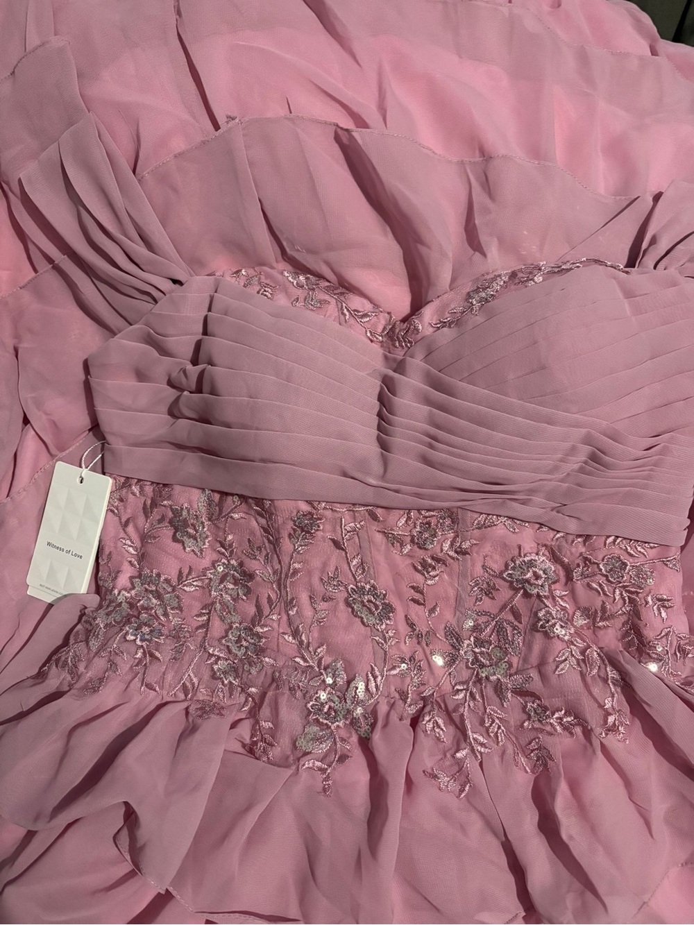 Pink Embroidered Chiffon
